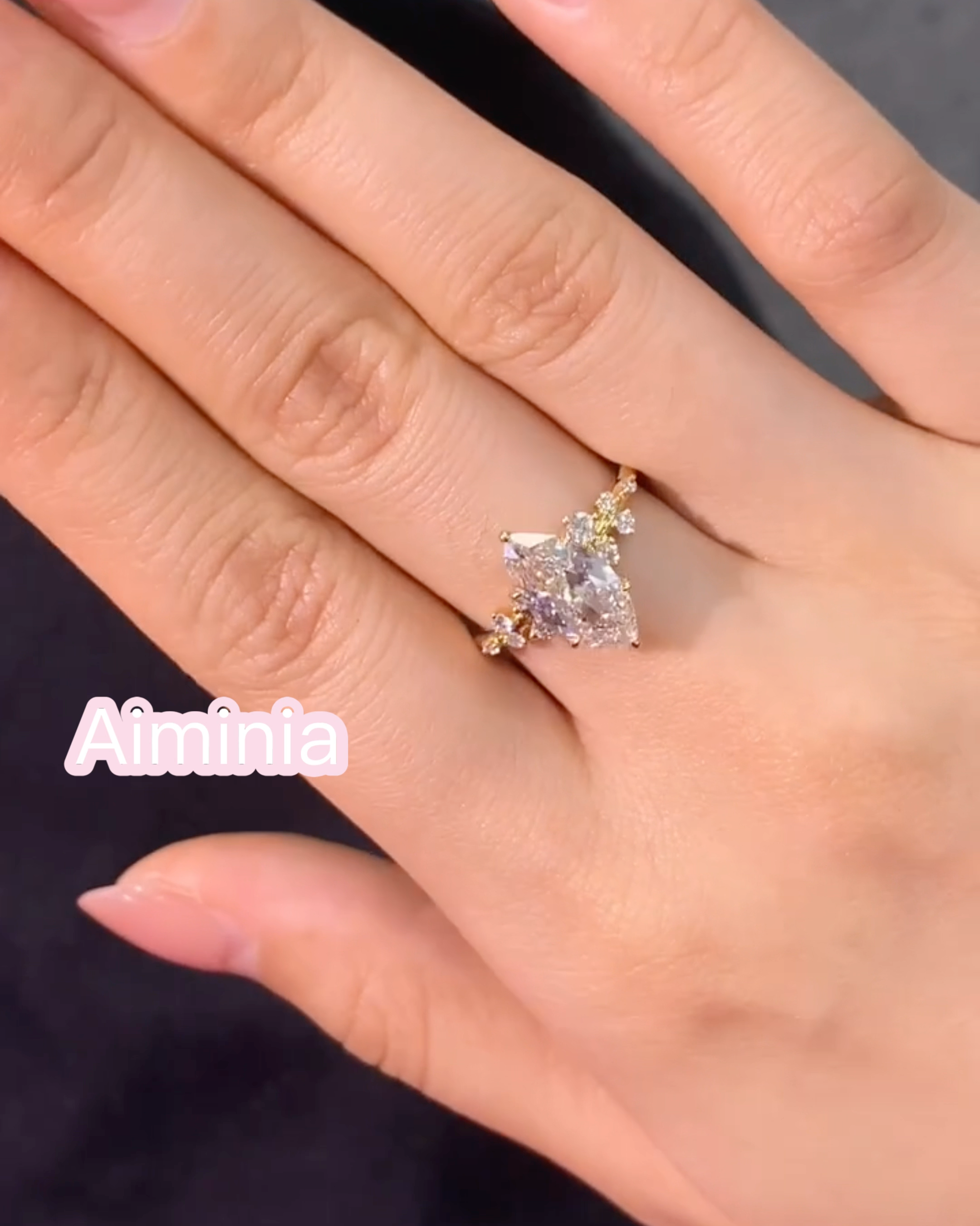 Meteor Marquise -Cut, Lab-Grown Diamond Ring, D Color, VS1 Clarity