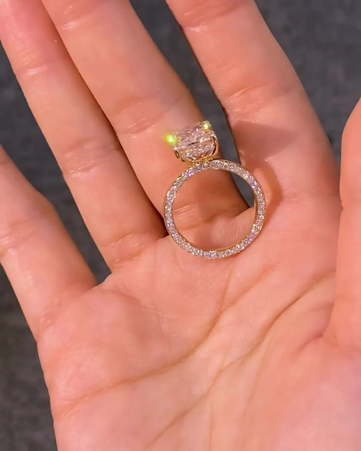 The Golden Radiant-Lab-Grown Diamond Ring — Radiant Brilliant Cut, E Color, VVS2 Clarity