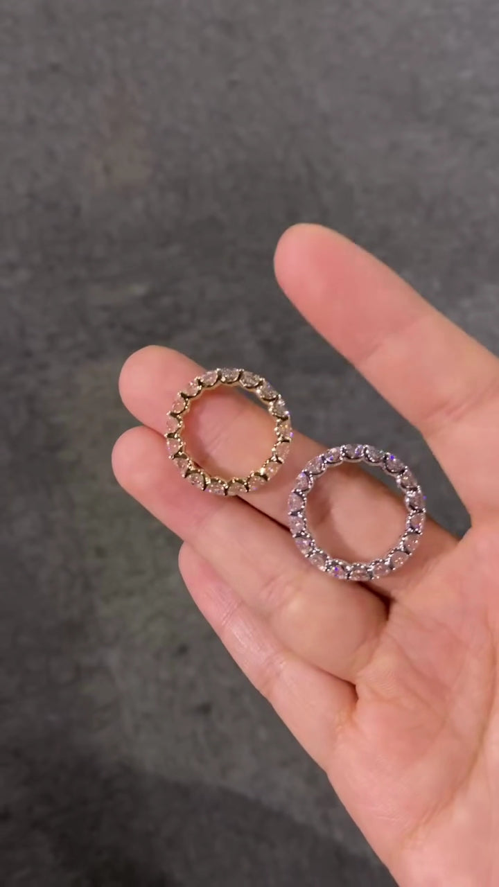 Starry Sky Ring with Full Diamond Pavé—Color D, Clarity VS1—Sparkling