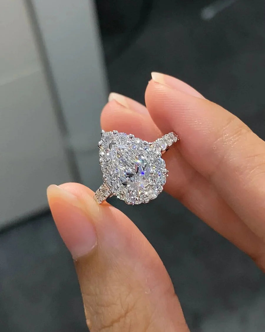 Teardrop in the Palm- Lab-Grown Diamond Engagement Ring
