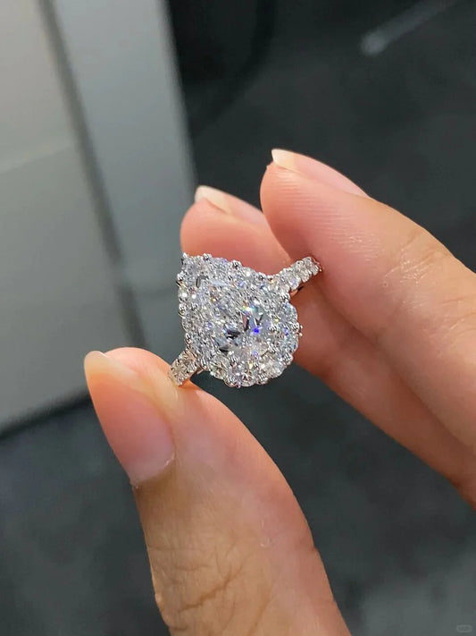 Teardrop in the Palm- Lab-Grown Diamond Engagement Ring