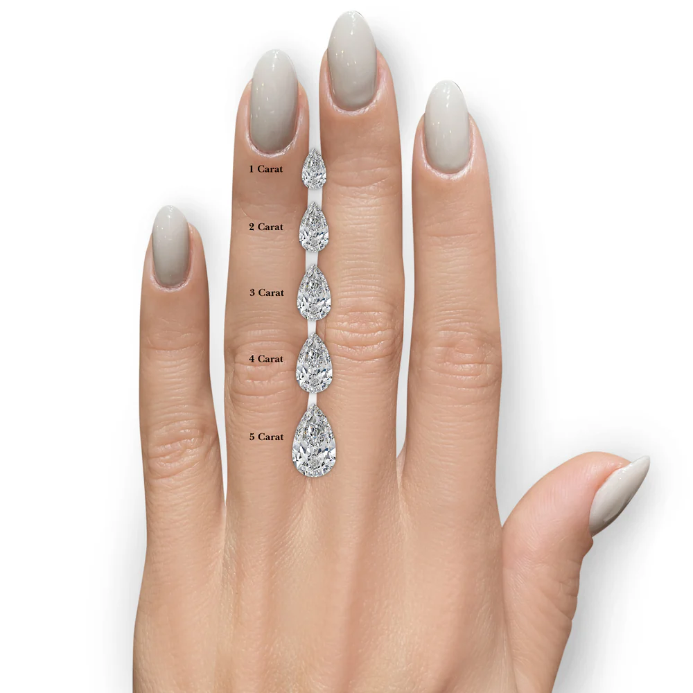 "Between the Fingers" Ring featuring Intertwined Double Bands and a Pear-Shaped Lab-Grown Diamond — D Color, VS1 Clarity