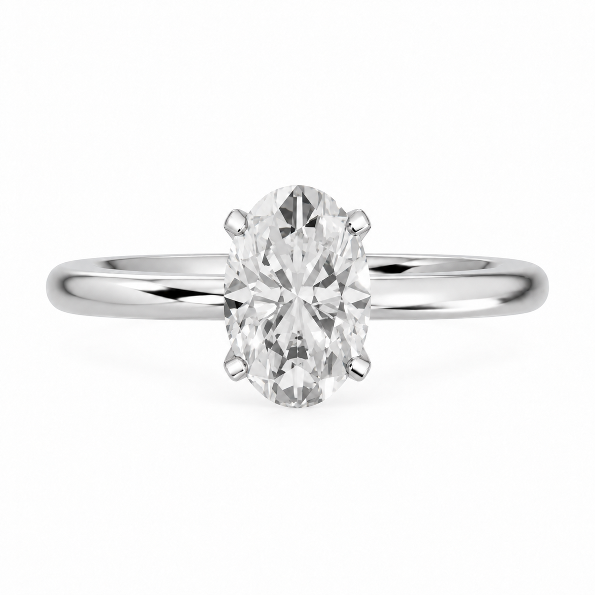 Oval, white gold