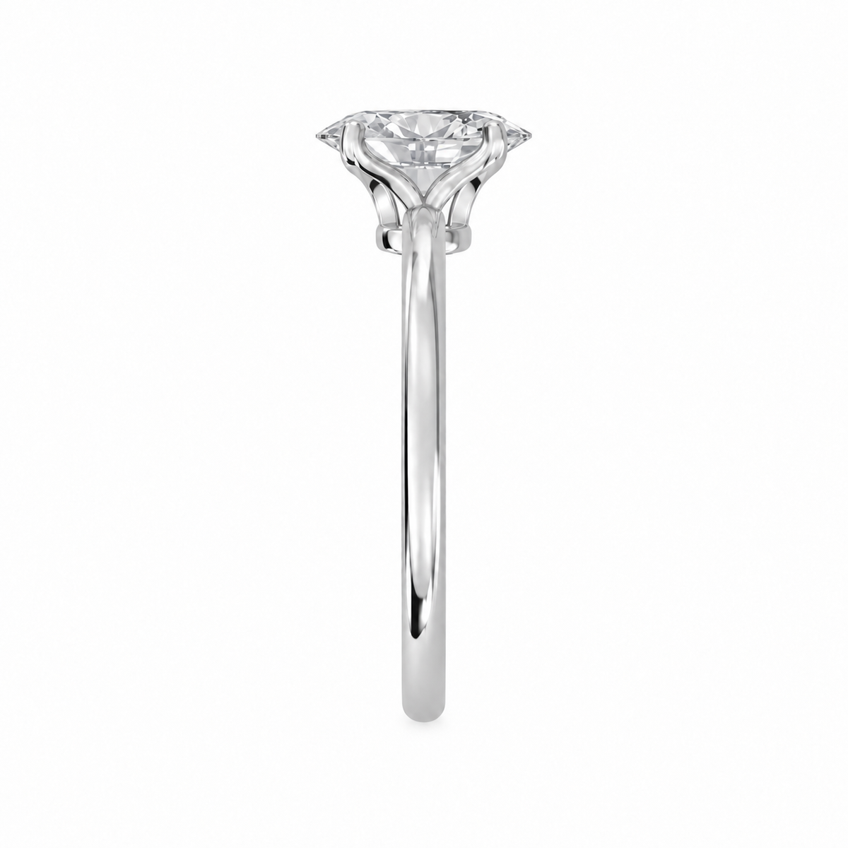 Oval, white gold