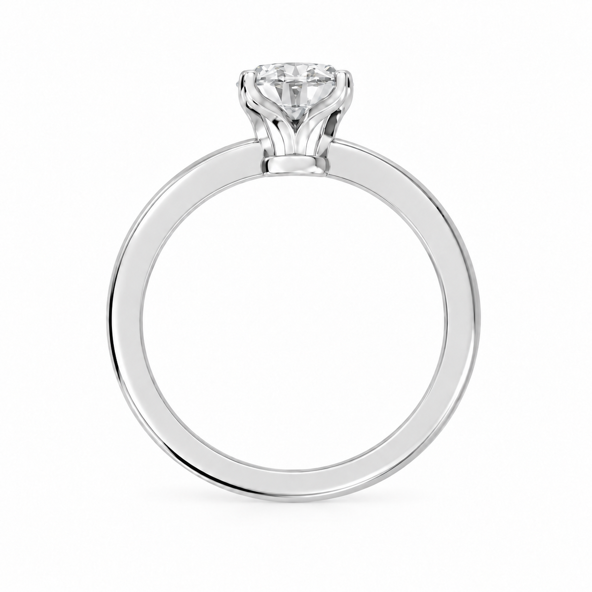Oval, white gold
