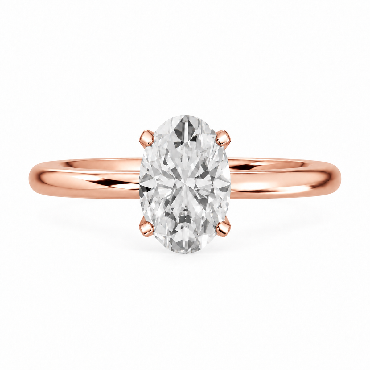 Oval, rose gold