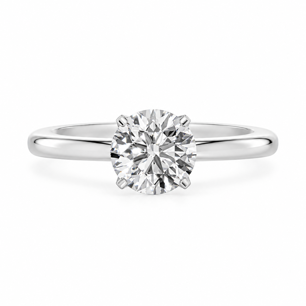 Round, white gold