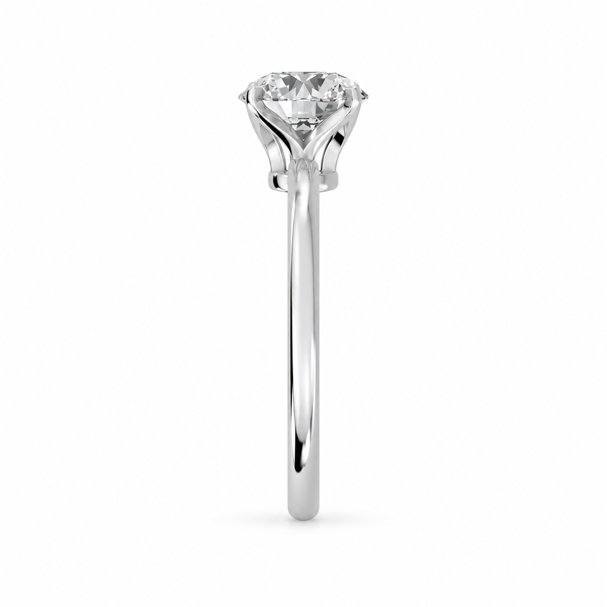 Round, white gold