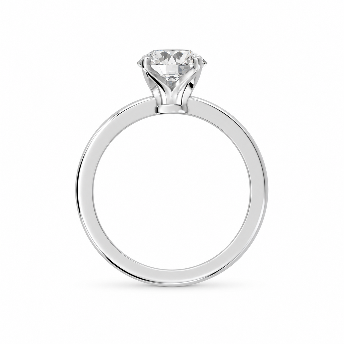 Round, white gold
