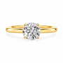 Round, yellow gold