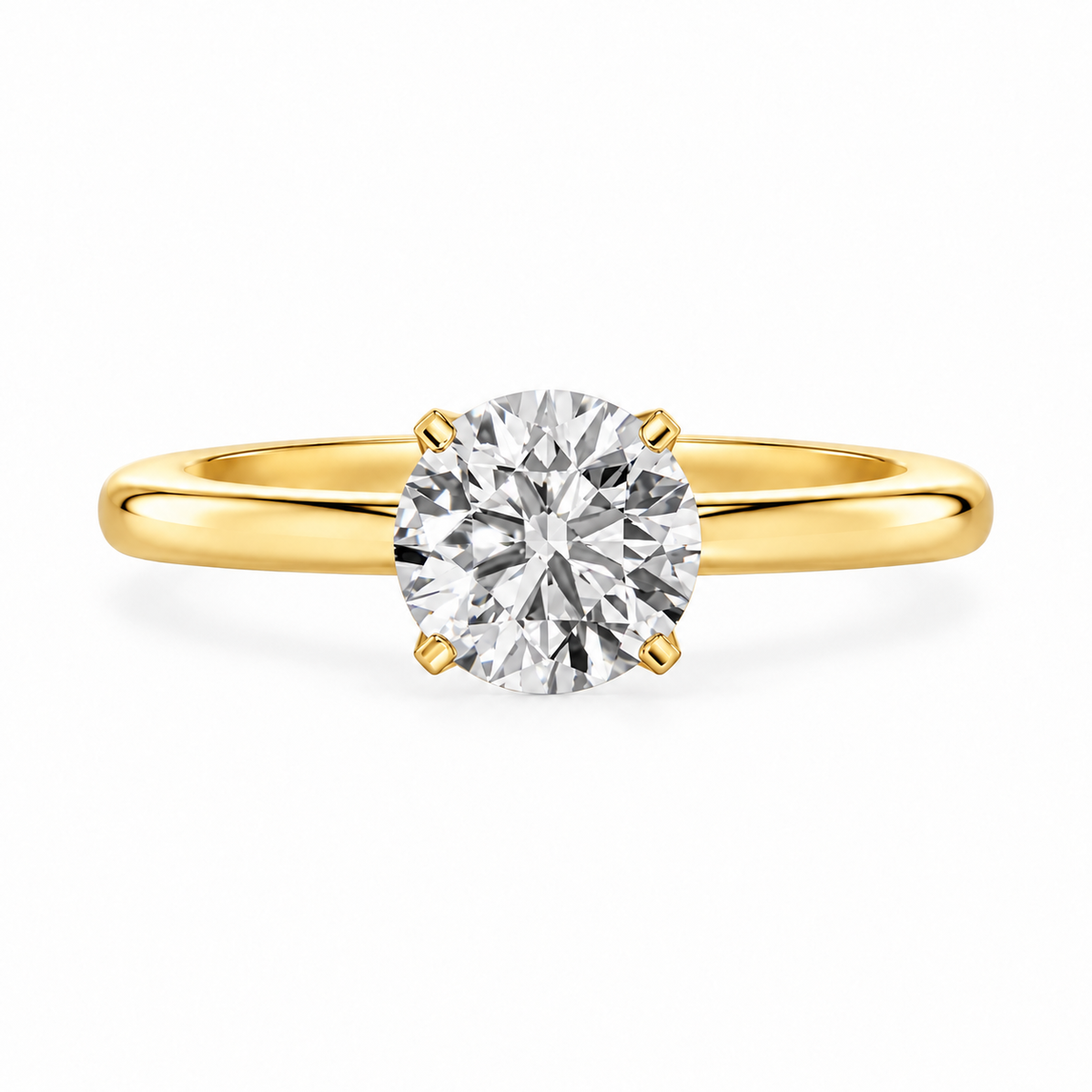 Round, yellow gold