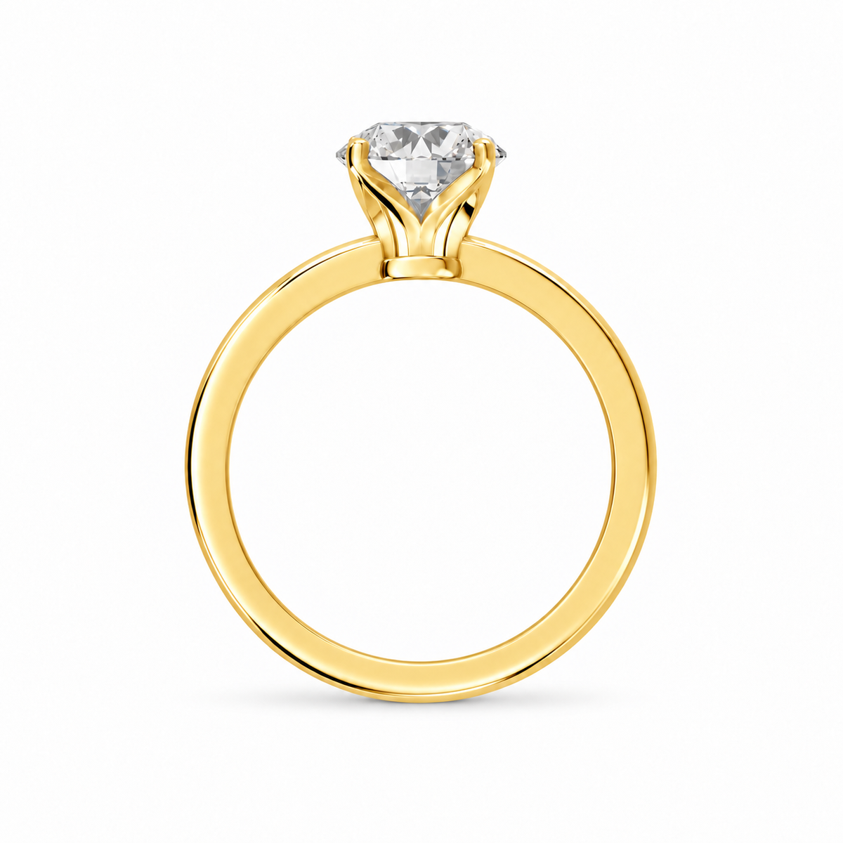 Round, yellow gold