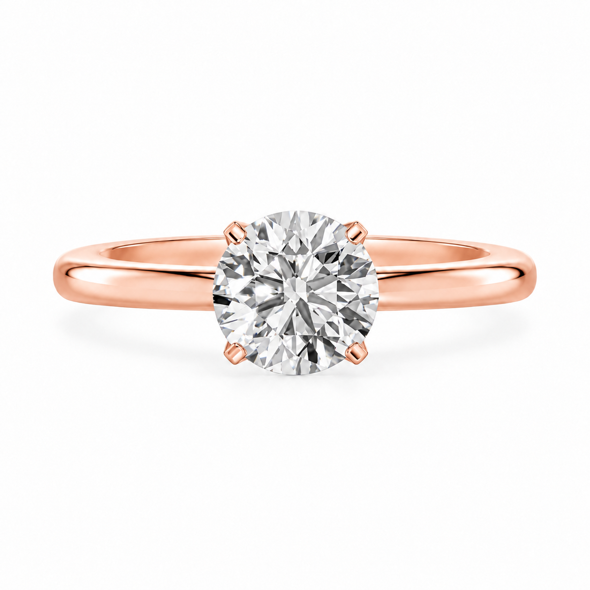 Round, rose gold