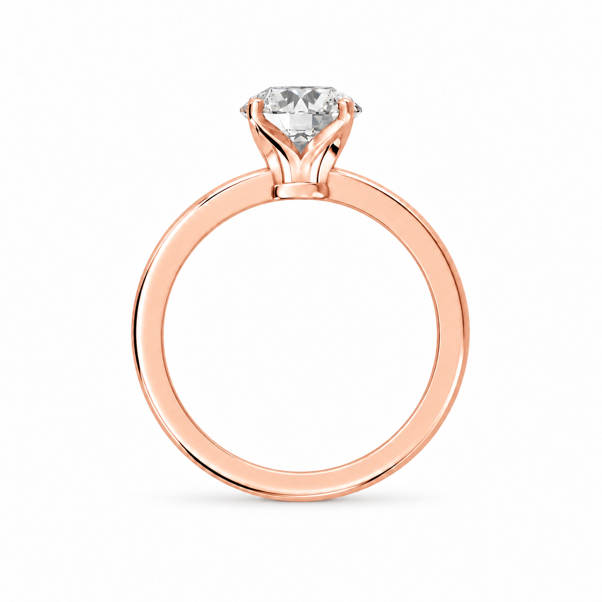 Round, rose gold