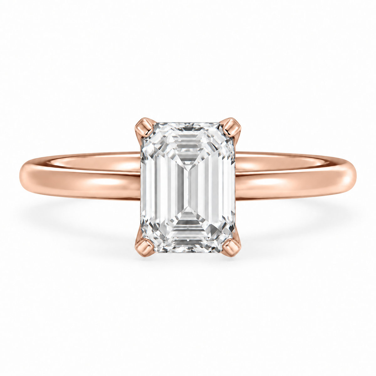 Emerald, rose gold