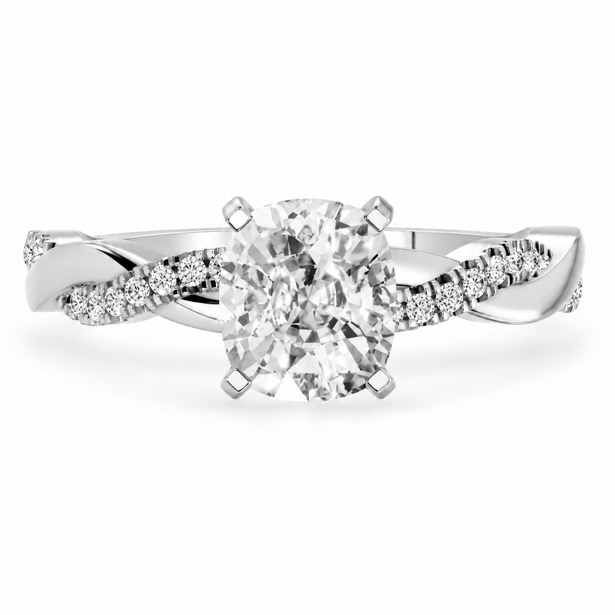 Cushion, white gold