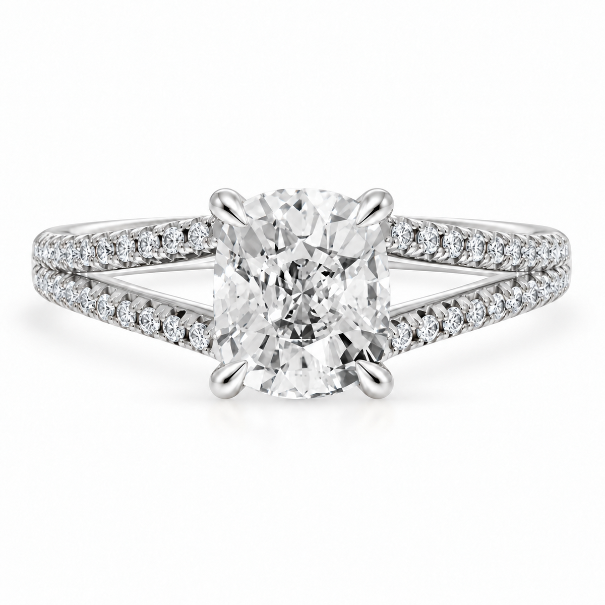 Cushion, white gold