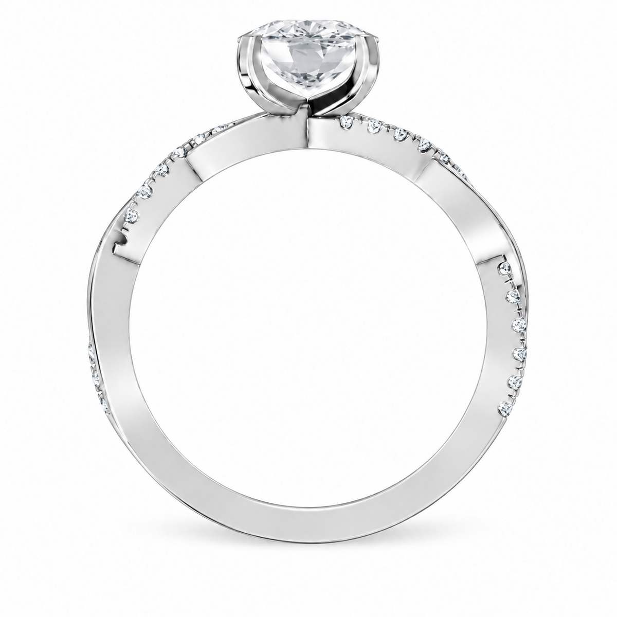 Cushion, white gold