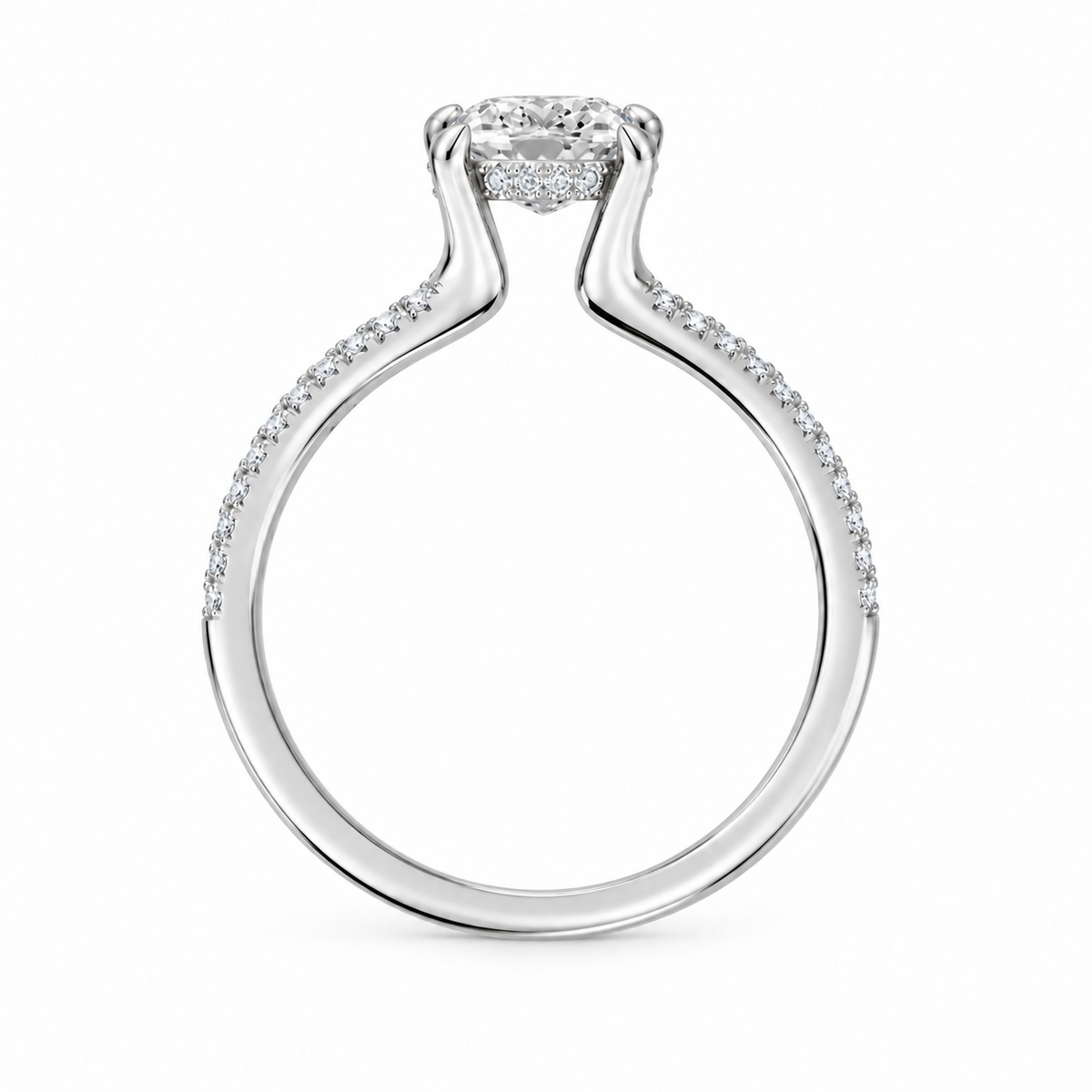 Cushion, white gold