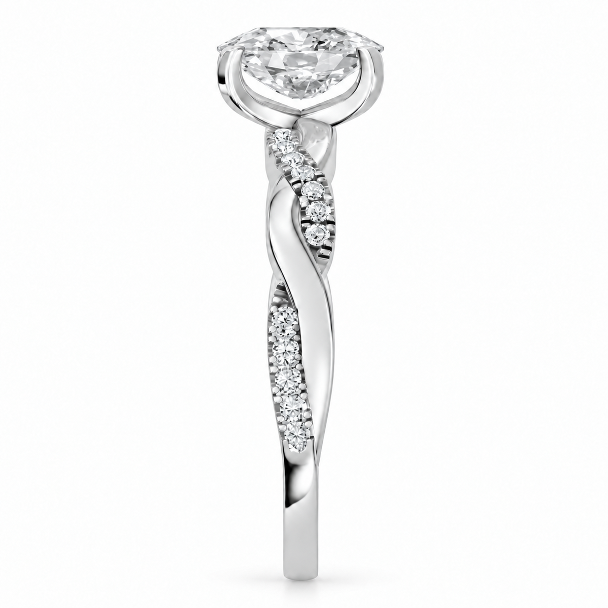 Cushion, white gold