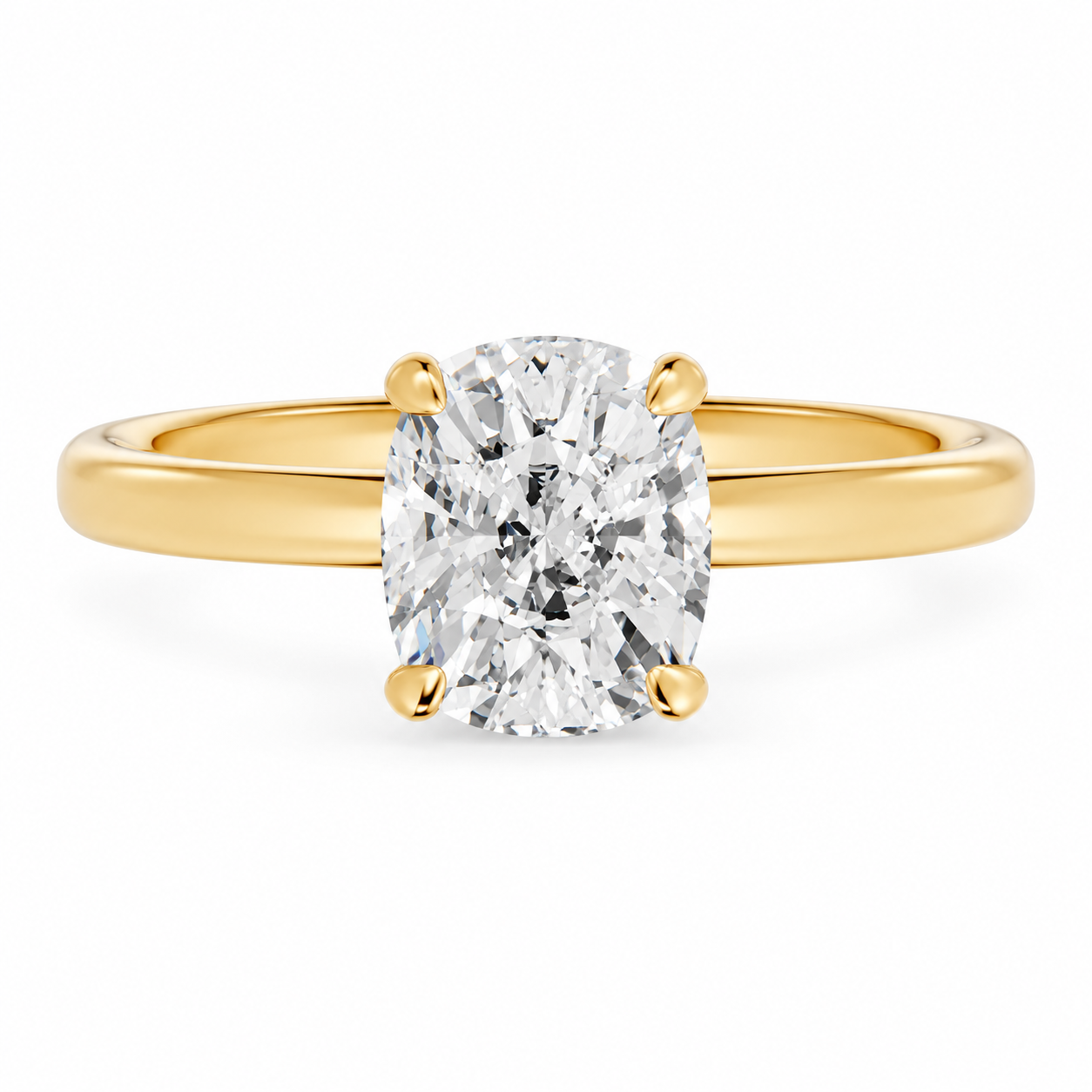Cushion, yellow gold