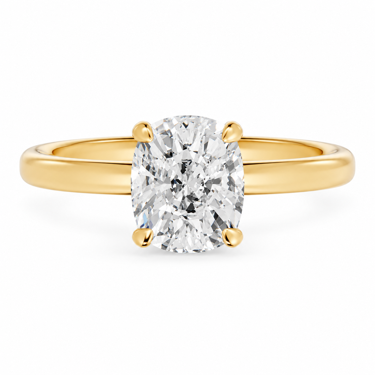 Cushion, yellow gold