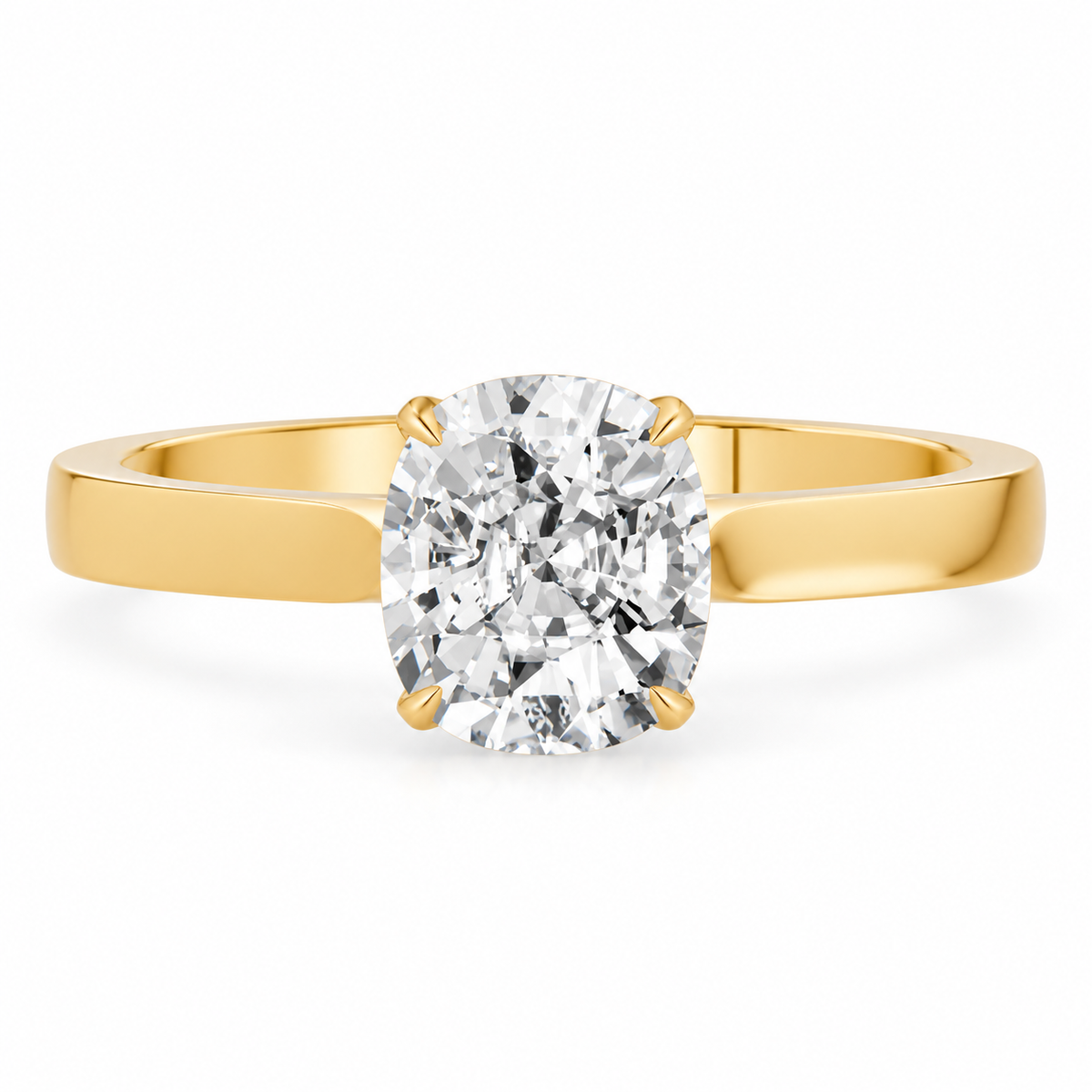 Cushion, yellow gold