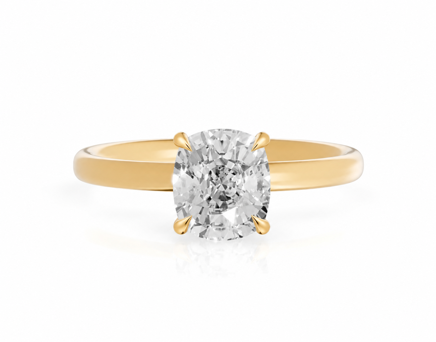 Cushion, yellow gold
