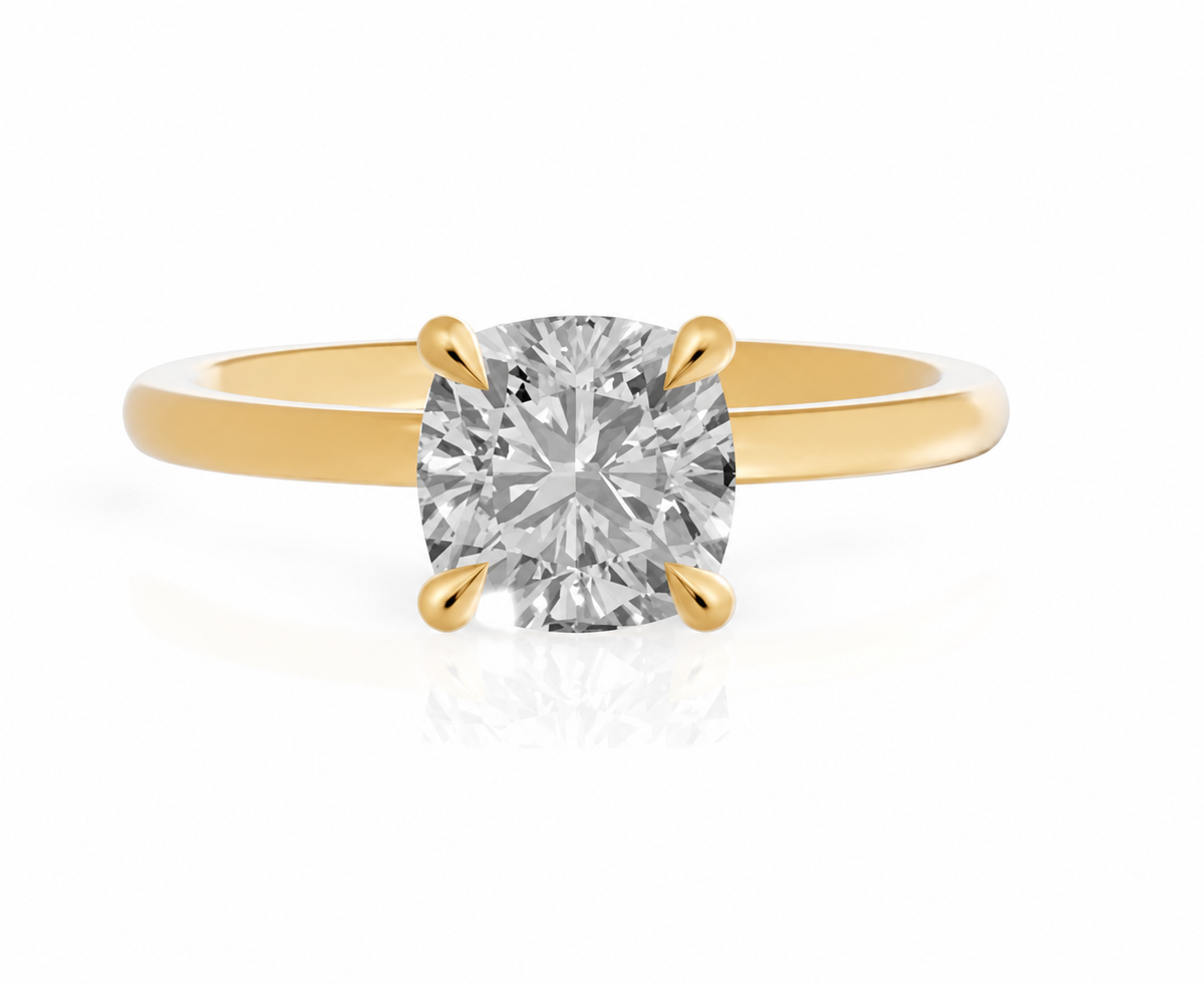 Cushion, yellow gold
