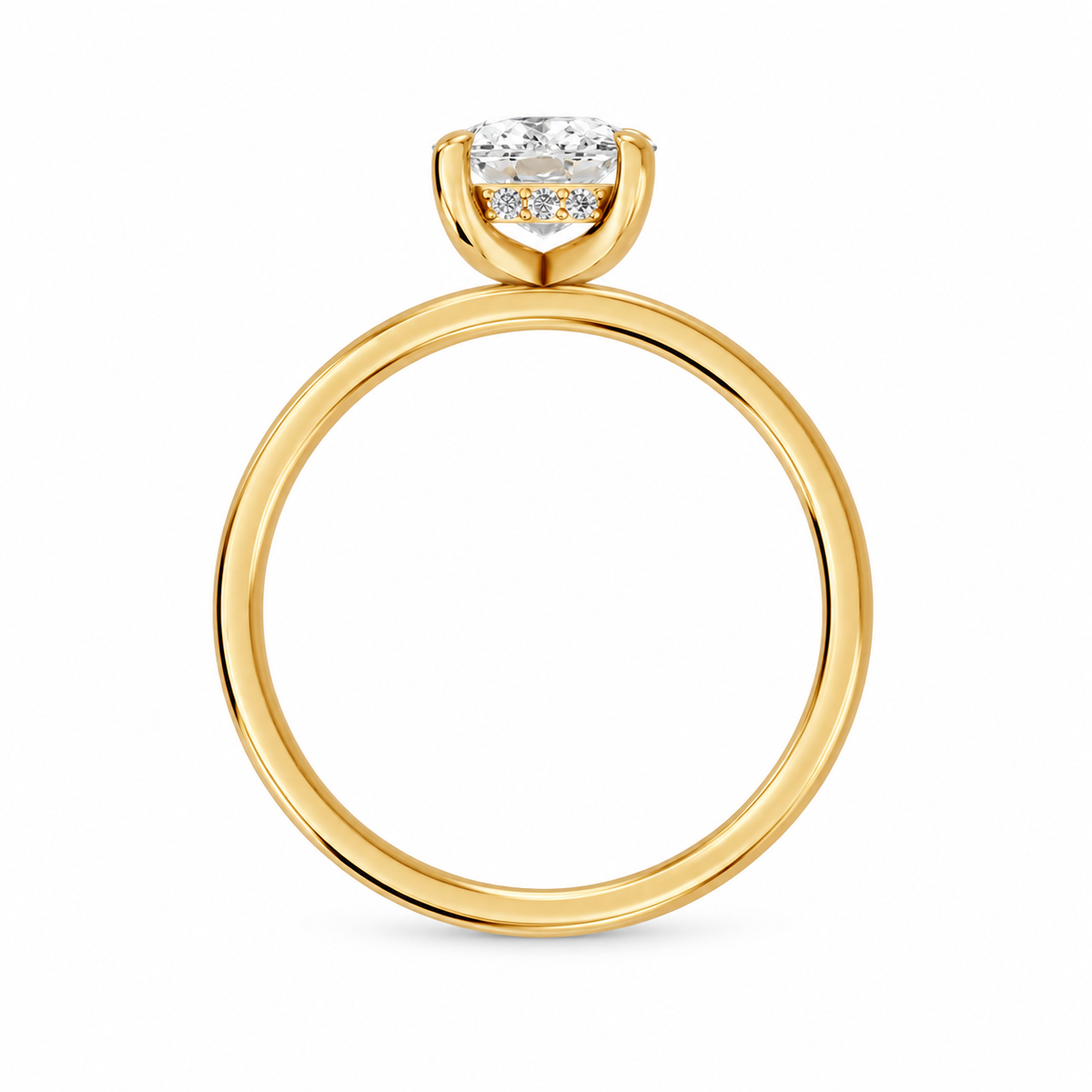 Cushion, yellow gold