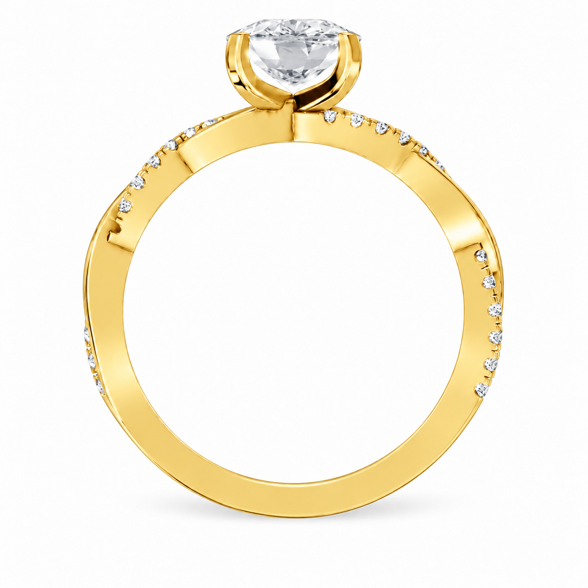 Cushion, yellow gold
