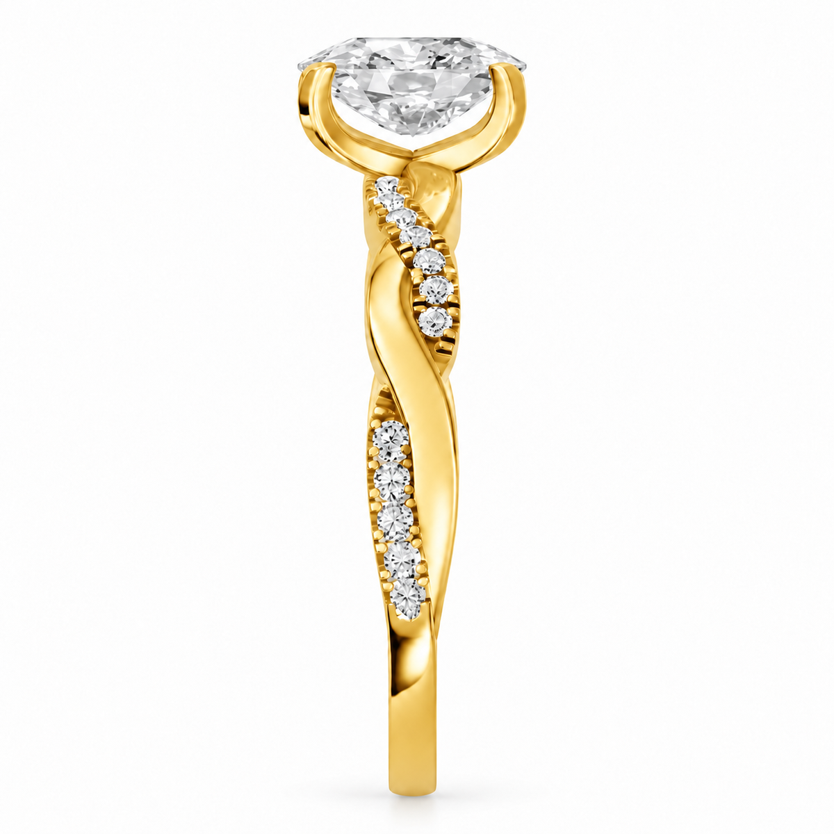 Cushion, yellow gold