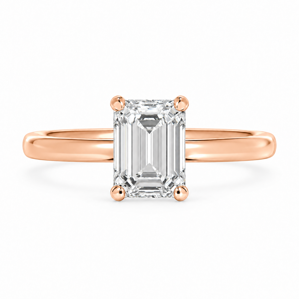 Emerald, rose gold