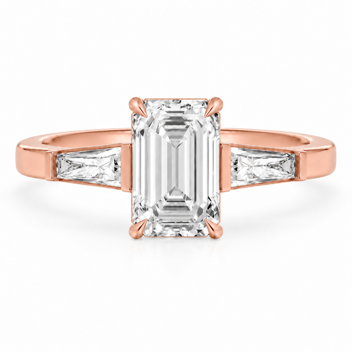 Emerald, rose gold