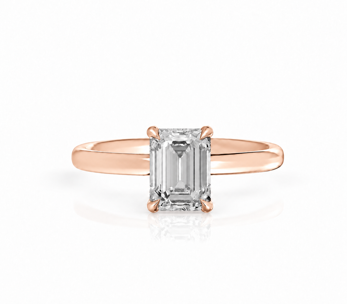 Emerald, rose gold