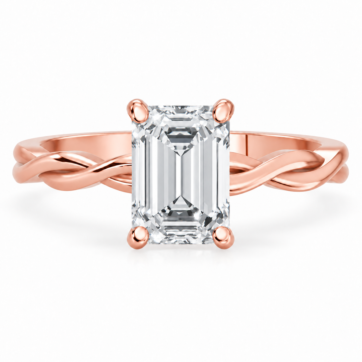 Emerald, rose gold