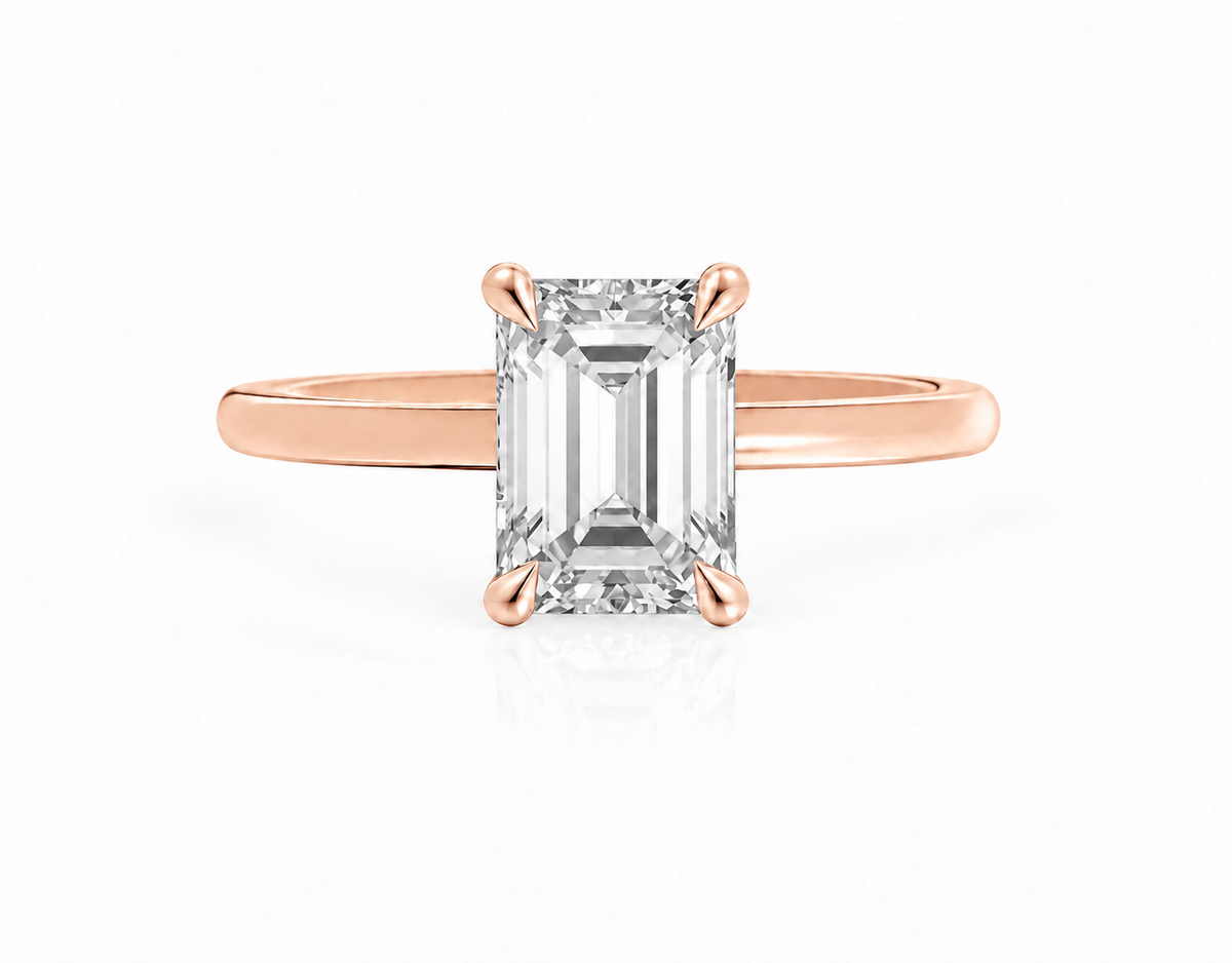 Emerald, rose gold