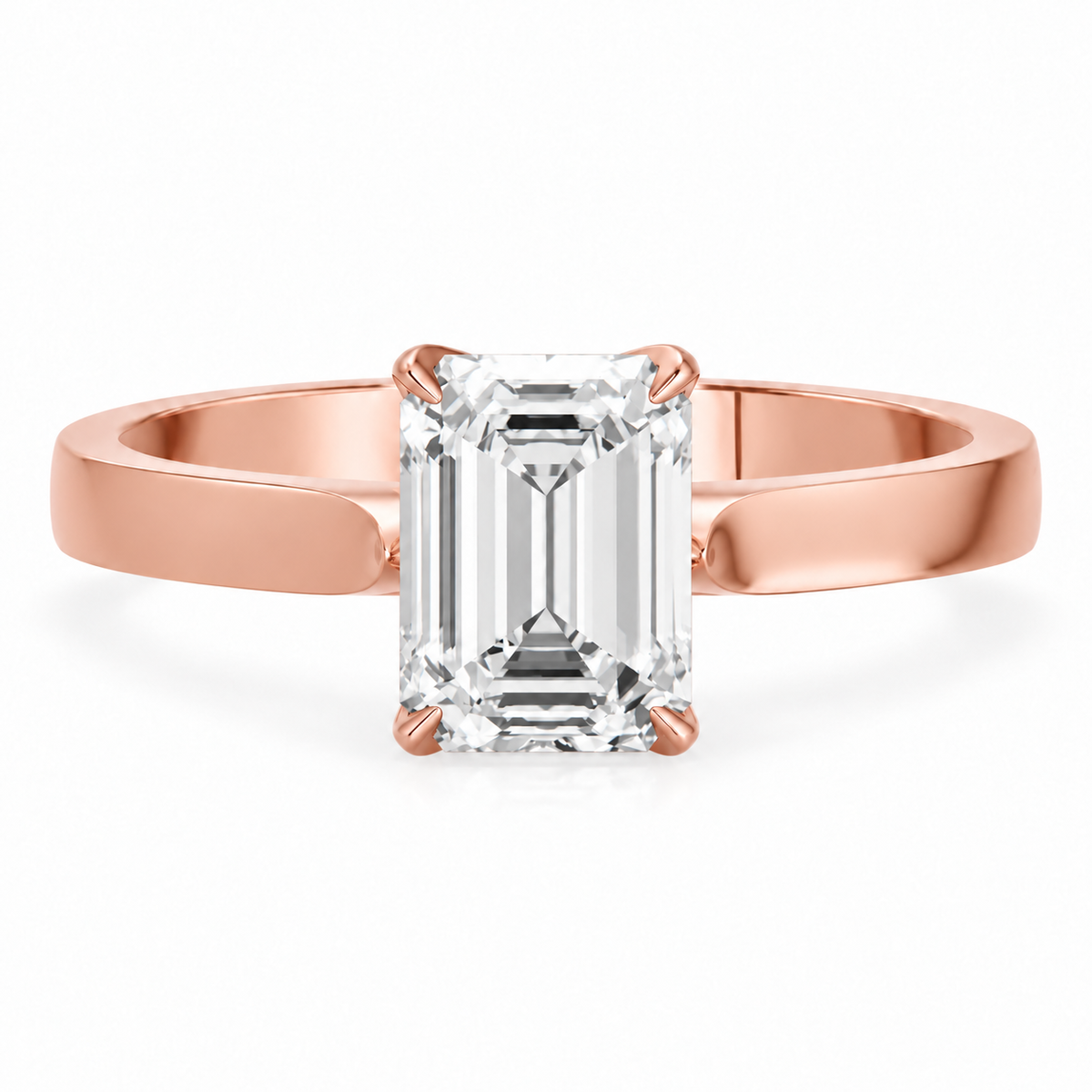 Emerald, rose gold