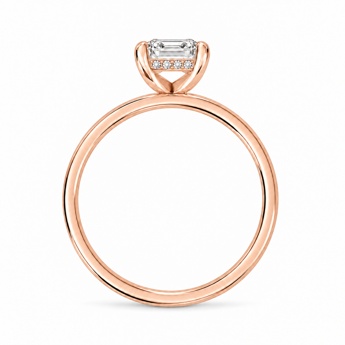 Emerald, rose gold