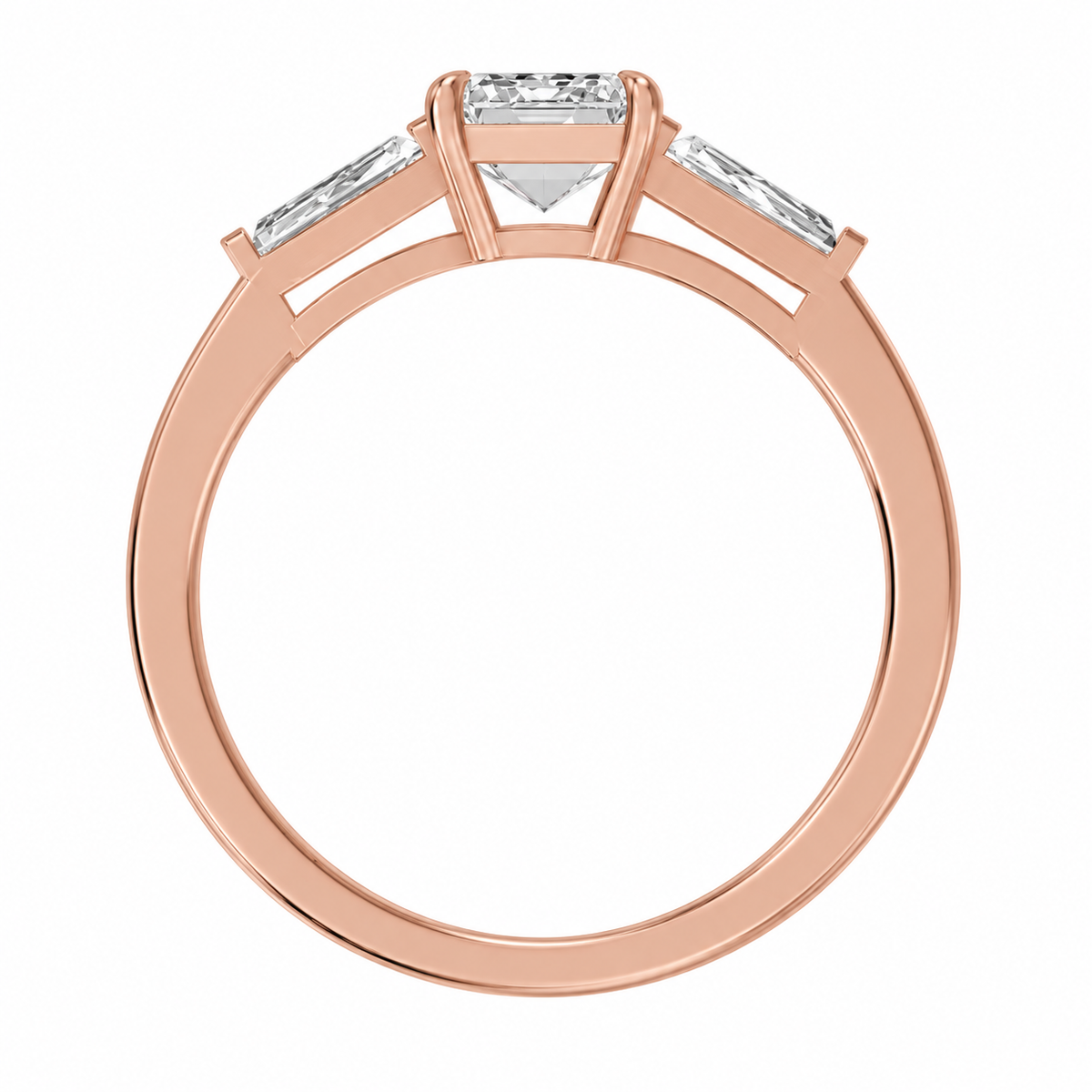 Emerald, rose gold