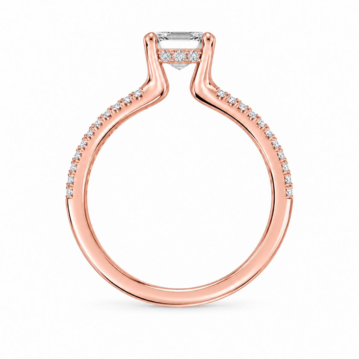 Emerald, rose gold