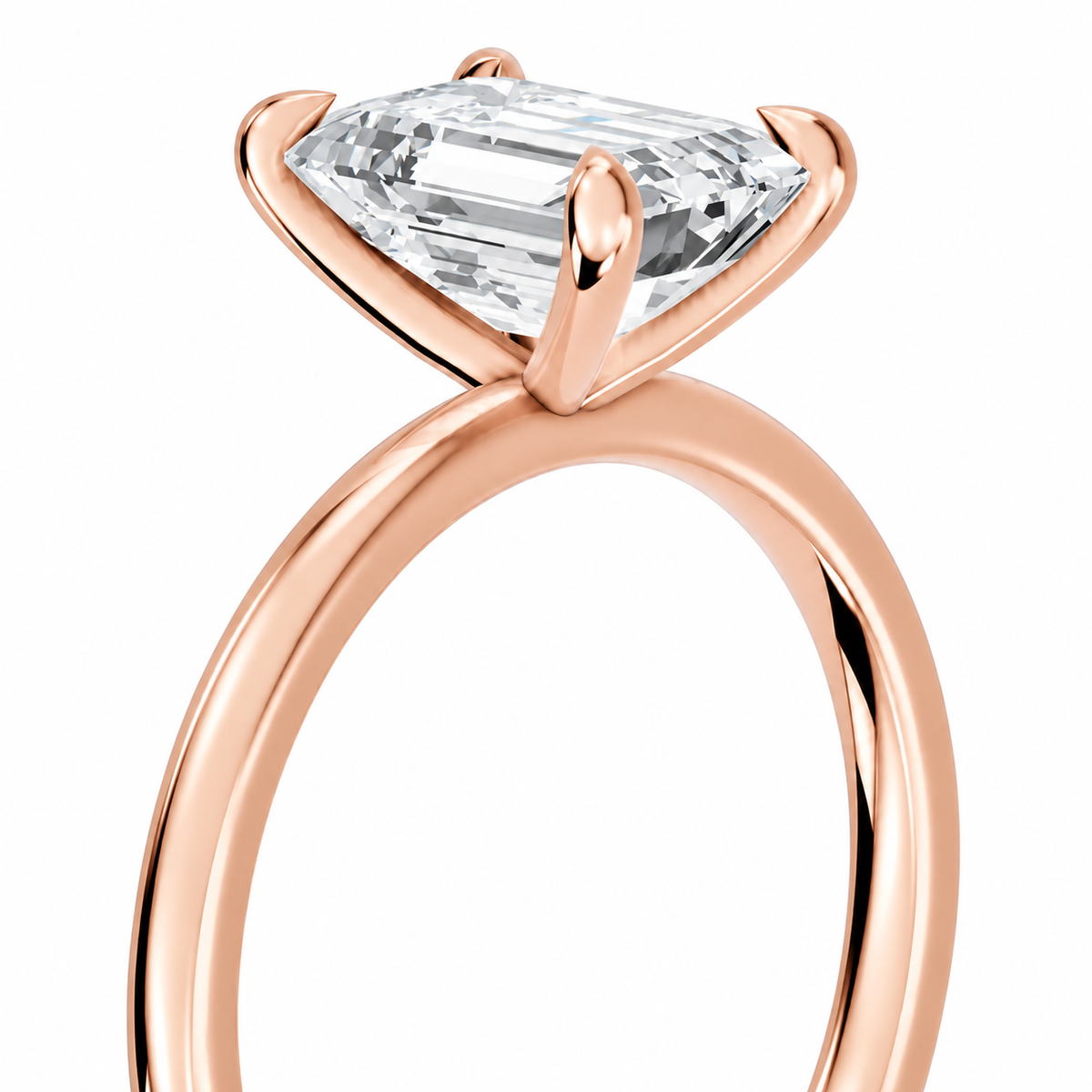 Emerald, rose gold