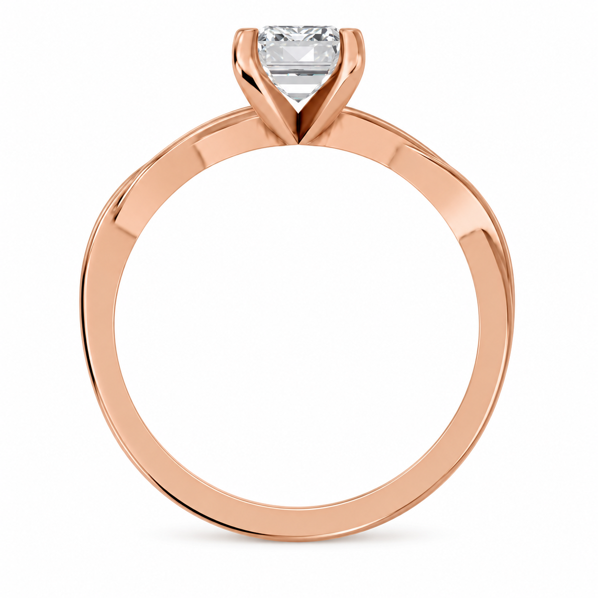 Emerald, rose gold