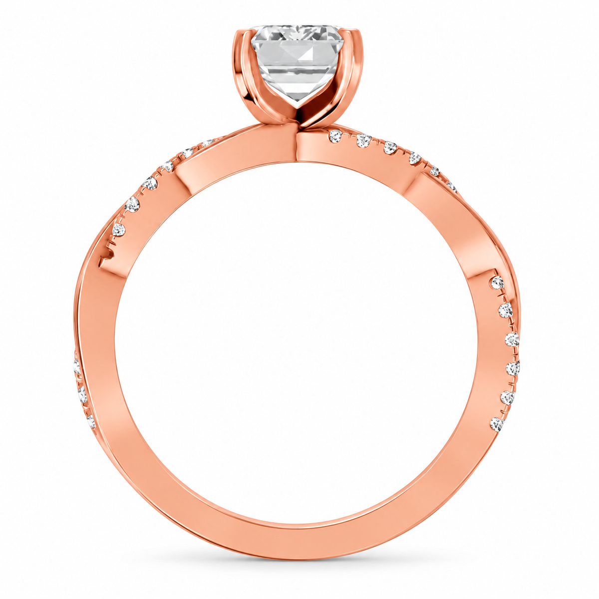 Emerald, rose gold
