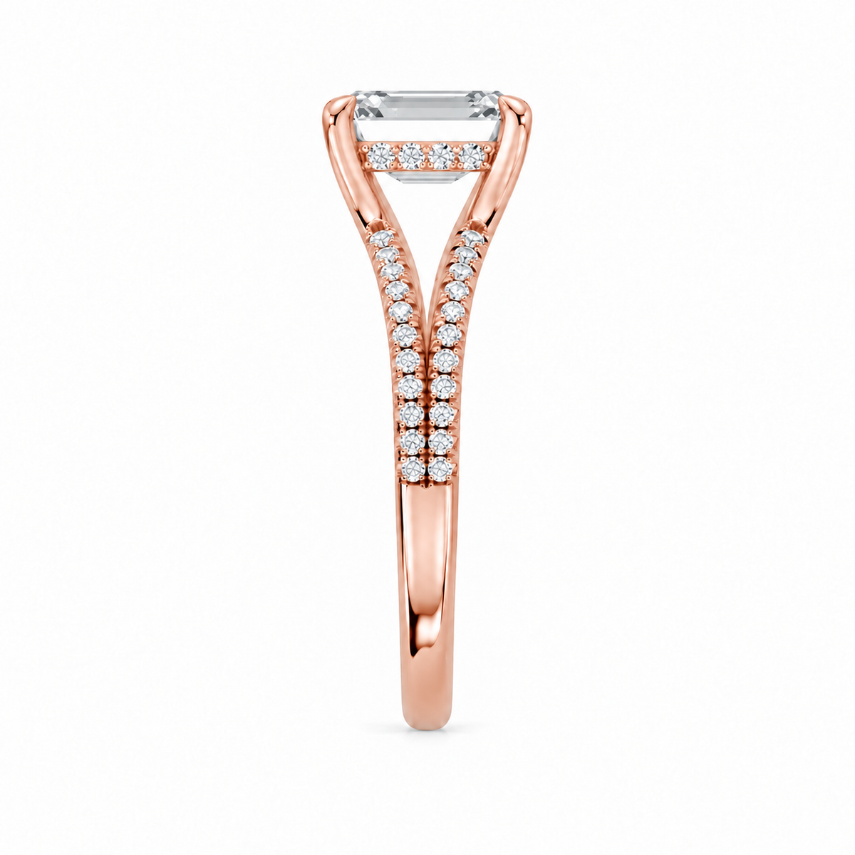 Emerald, rose gold