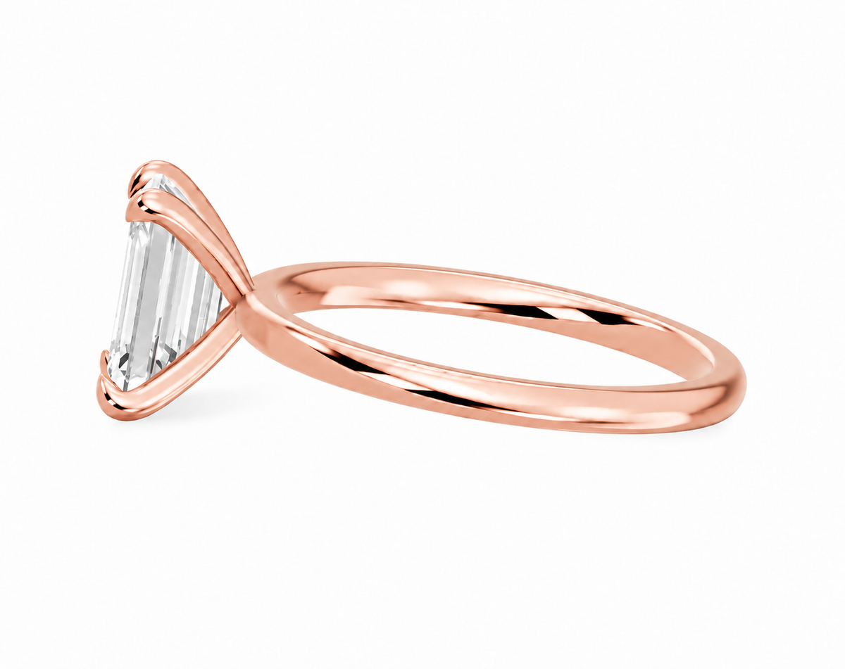 Emerald, rose gold