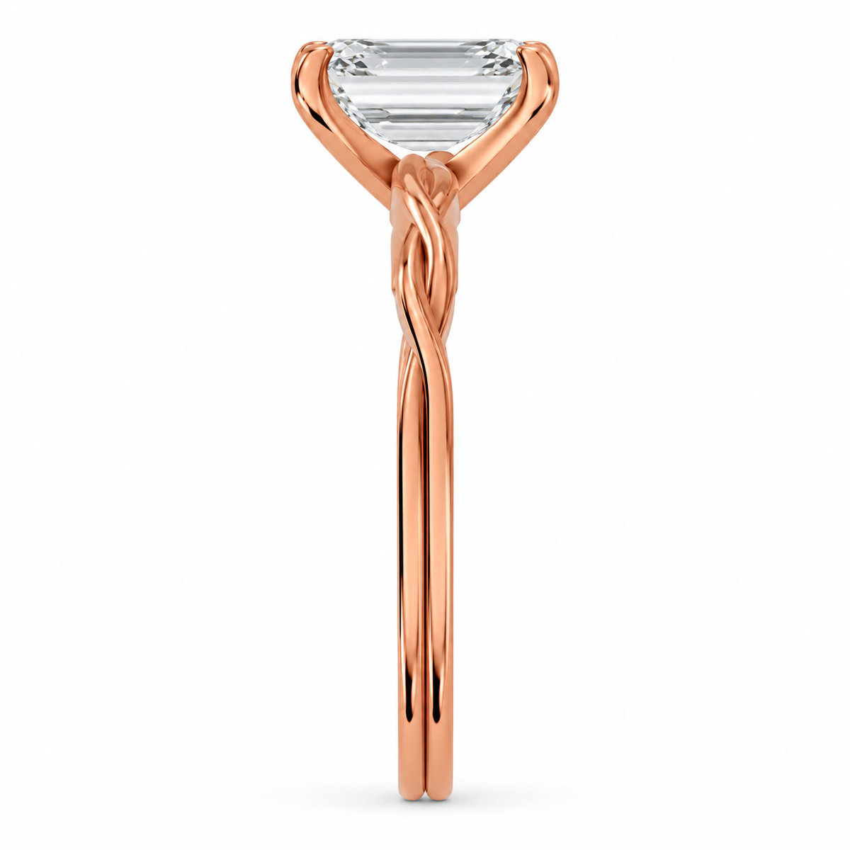 Emerald, rose gold
