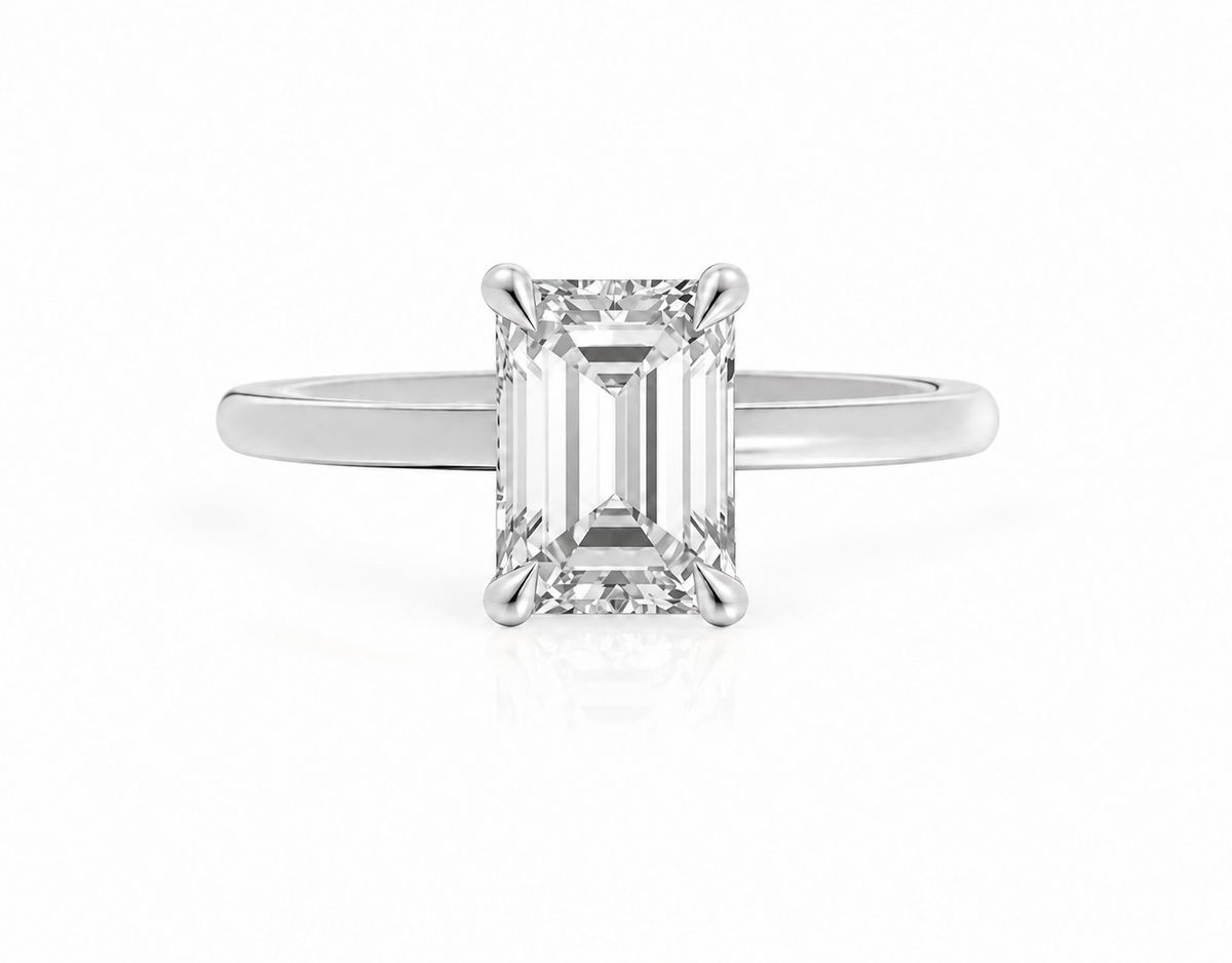 Emerald, white gold