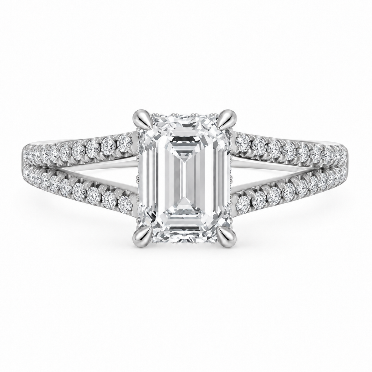 Emerald, white gold