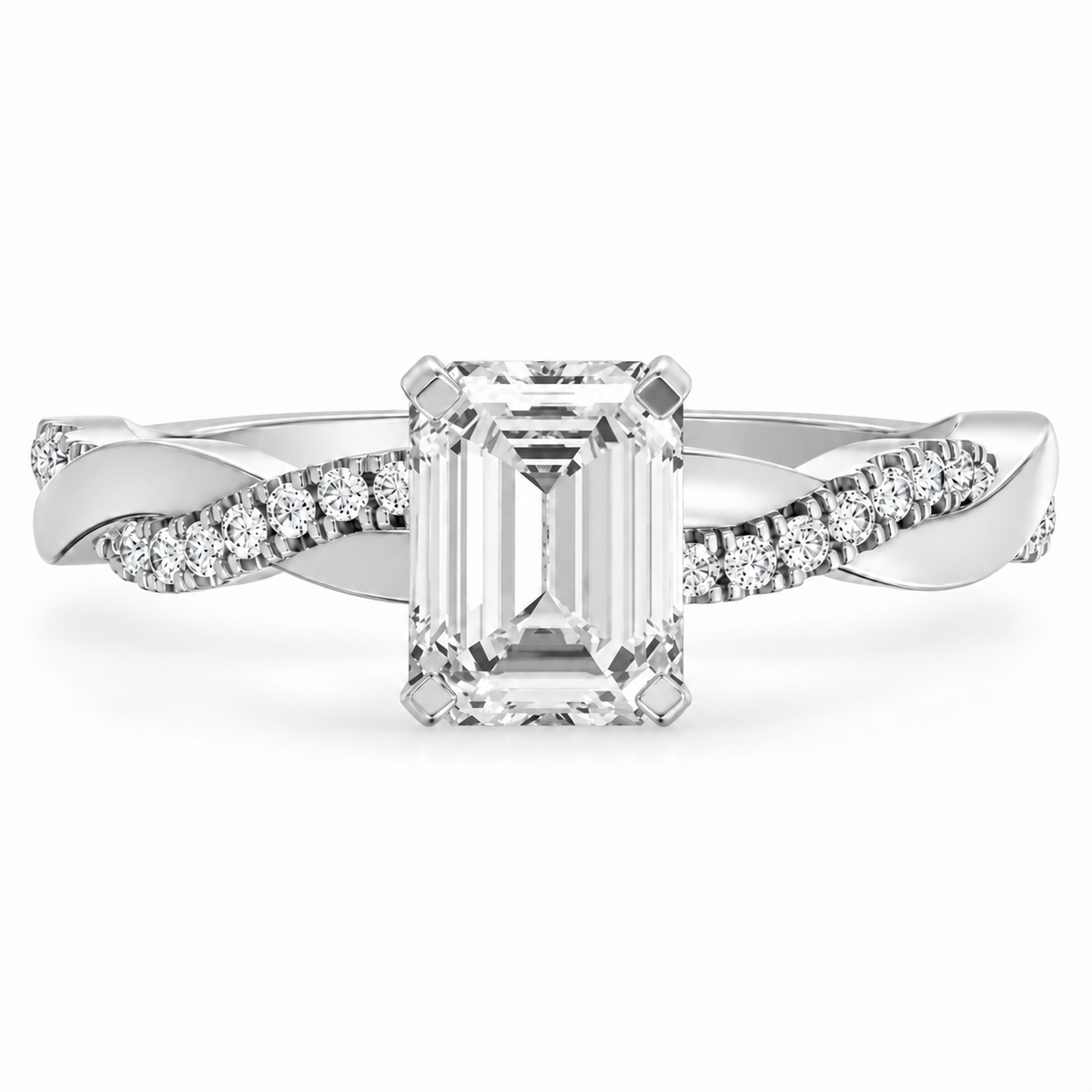 Emerald, white gold